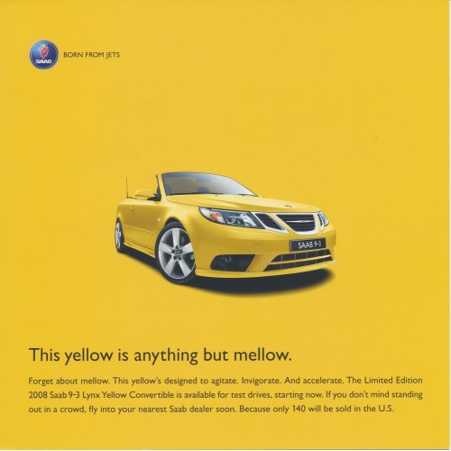 2008   Saab 9-3 Cabrio Lynx Yellow   (USA-English)