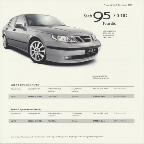 2005   Saab 9-5 3.0 TiD Nordic   (German)